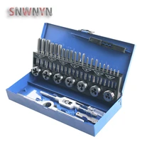 32pcsset metric taps and dies set thread cutting tool adjustable taps dies wrench car repair hand tool