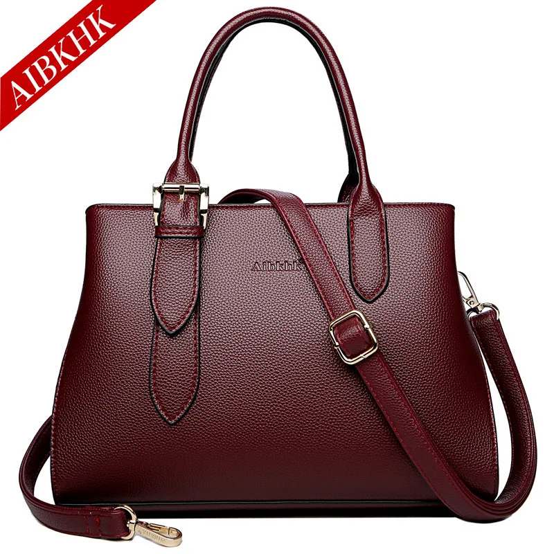 S9217-Burgundy Роскошные Сумки женские Сумки Дизайнерская кожаная сумочка черная Наплечная Сумка с принтом женские ручные сумки винтажные сумки из телячьей кожи сумка - Цвет: S9217-Burgundy