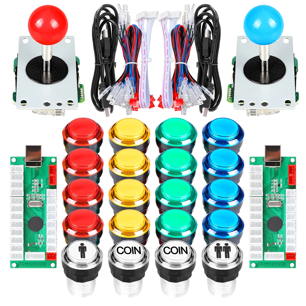 2 игрока Аркада DIY наборы USB кодировщик к ПК 4 - 8 способов Джойстик аркада со