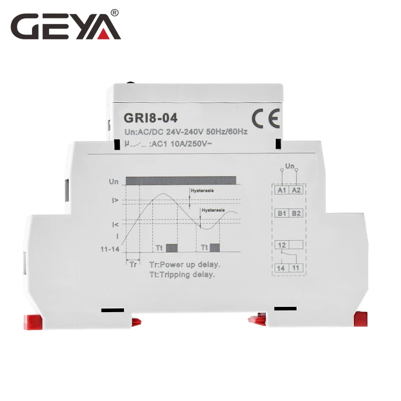 GEYA GRI8-04 перегрузки по току и под током реле защиты 0.05A 1A 2A 5A 8A 16A устройство