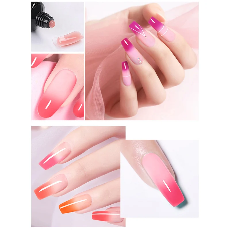 

Yinikiz 30g UV Nail Gel Acrylic Poly Extension Nail Gel Temperature Change Builder Nail Art Gel Quick Building Nail Polish