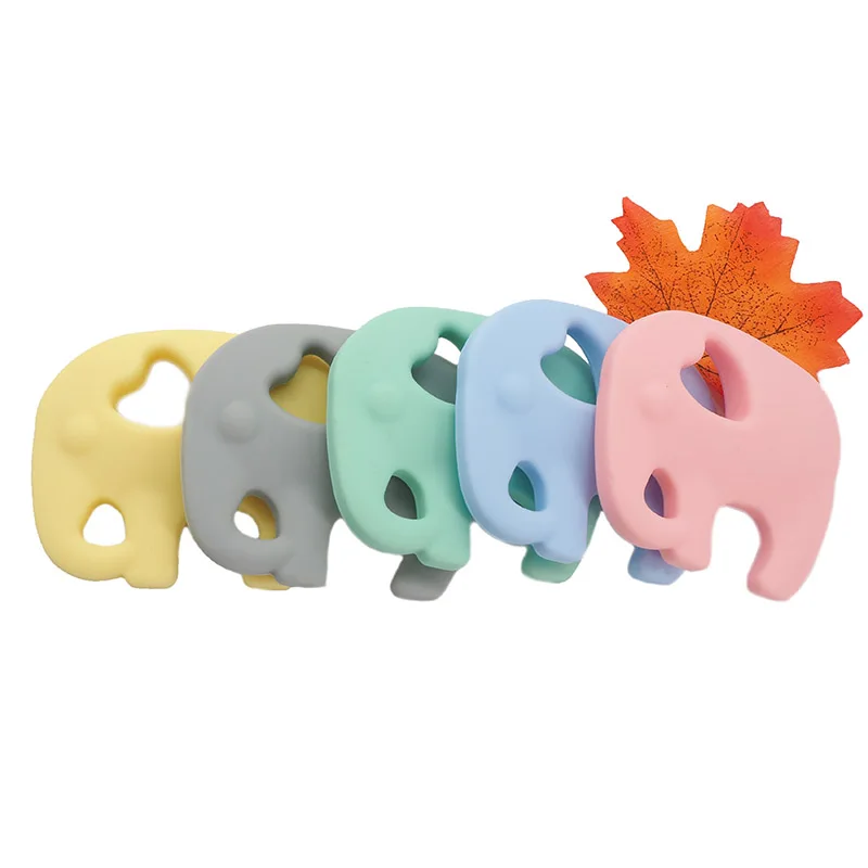 Chenkai 10PCS Food Grade Silicone Elephant Teethers Baby Cartoon Animals Teething For DIY Chewable Pendant Necklace Accessory | Мать и