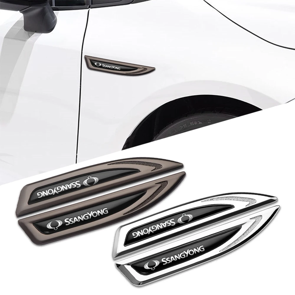 

2pcs Car Styling Side Door Body Fender Stickers Knife Badges Decoration For Ssangyong Rexton 2 Tivolan Musso Kyron Actyon Sport