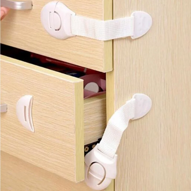 10 Pieces Straps Children Safety Locks and Long Drawer Door Cabinets Child Protection Lock with Plastic Beikinyuans | Мать и ребенок