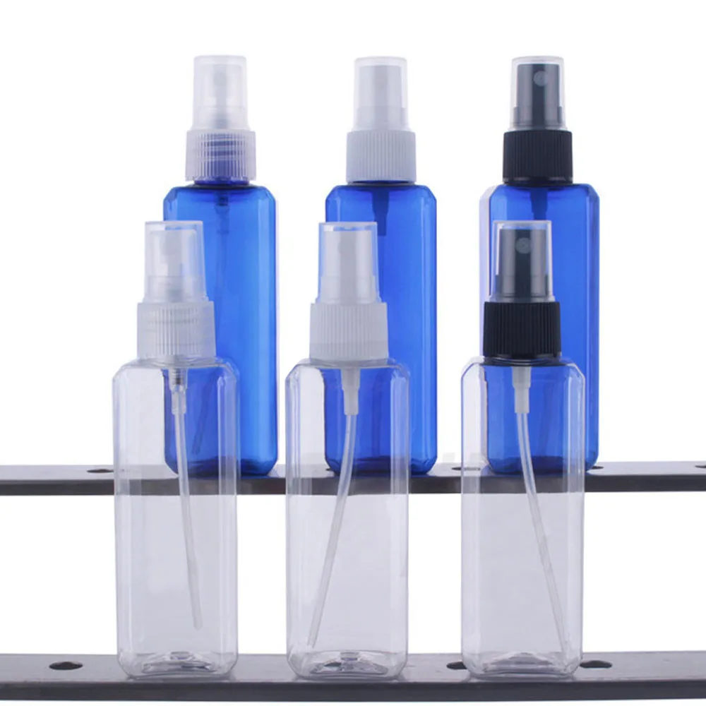 50 шт./лот Бесплатная доставка 100 мл прозрачный синий перегонный пластиковый спрей