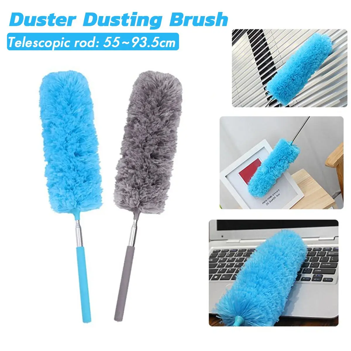 

88cm Adjustable Microfiber Dusting Brush Extend Stretch Feather Home Duster Air-condition Car Furniture Household Cleaning Brush