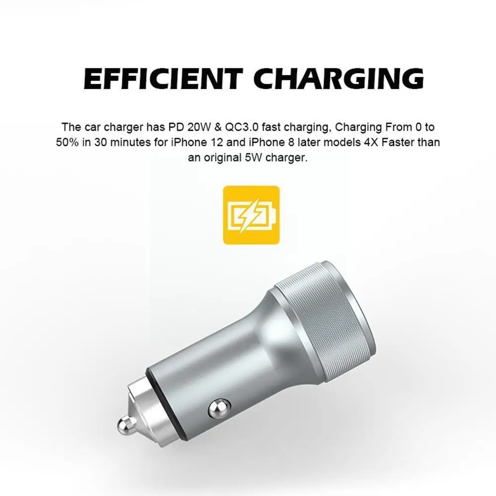 

45w Car Charge Quick Mini Led Fast Charging For 12 Mobile Phone Charger Adapter In Car X8d7