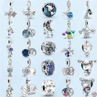 Бусины-подвески серебристого цвета в виде самолета, глобуса, светлячка, подходят для изготовления оригинальных браслетов Pandora, 2022