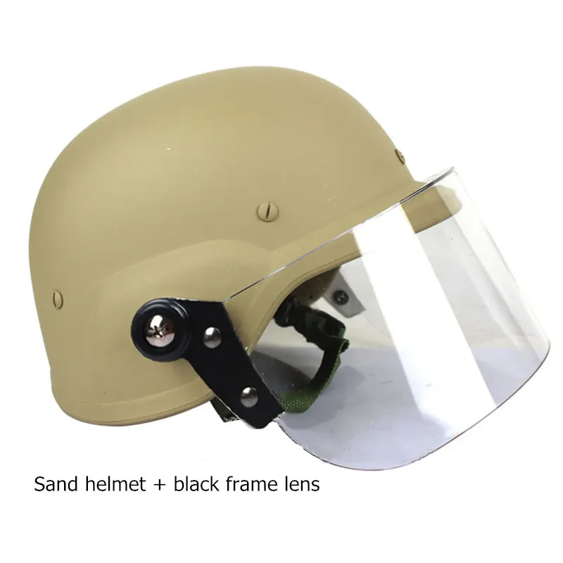 Anti-riot Helmet Military Fan Tactical Protection Self Defense Adult Transparent Protective Face Shield Wind-proof Safety | Безопасность