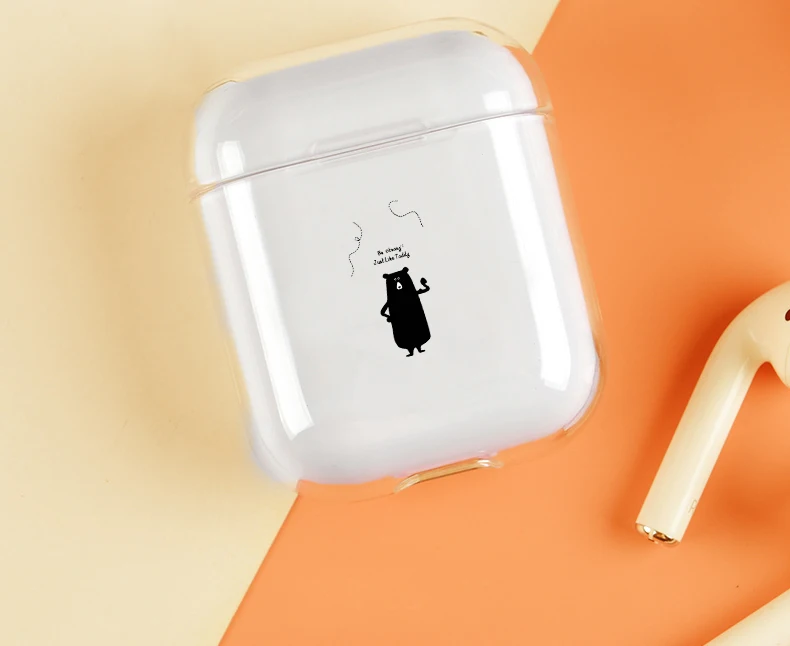 Жесткий милый чехол для наушников с Bluetooth Apple airpods s Pig Cat защитный прозрачный