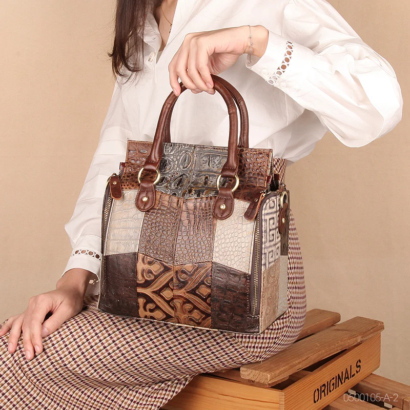 genuine leather woman bag brand shopping totes vintage cowhide shoulder crossbody top handle bags for office ladies new free global shipping