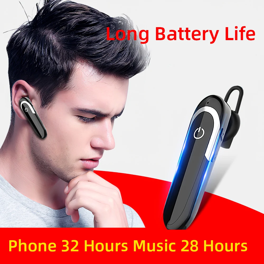 Bluetooth наушники беспроводные стерео объемное снижение Noice Handsfree микрофон бизнес