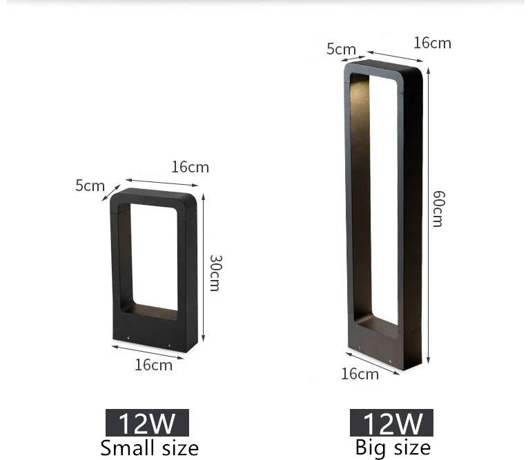 IP68 COB LED газон свет IP65 Открытый водонепроницаемый 12 Вт садовое освещение 60 см 30
