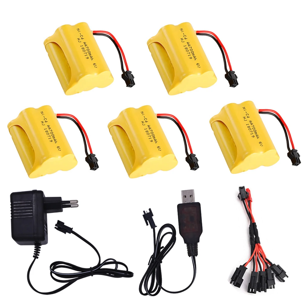 Фото Модель SM Plug T с зарядным кабелем для радиоуправляемых игрушек, автомобилей и лодок, грузовиков, поездов, пистолетов, игрушечных роботов, 6 в, 700 мА/ч, с аккумулятором типа «АА» №1