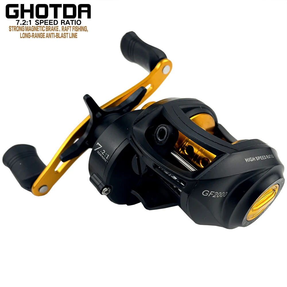 

Metal Spool Wear-resistant And Heat-resistant Baitcasting Reel 7.2: 1 High Speed 8KG Max Drag
