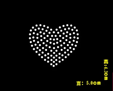 4 шт./лот Стикеры с цветами и сердцем термоклейкие Стразы термоклеевым рисунком