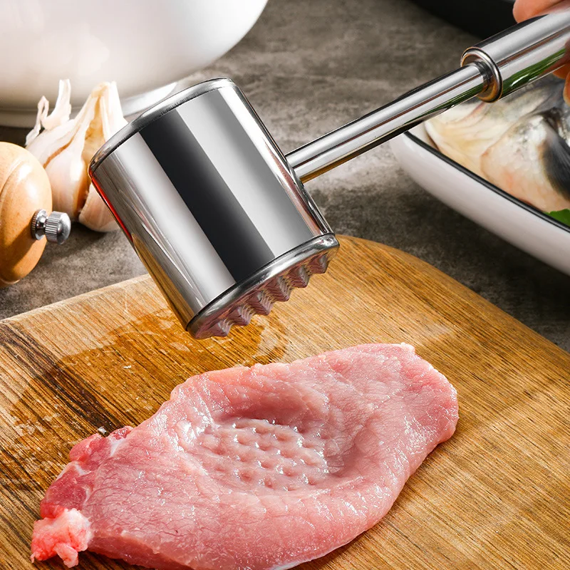 

27cm Stainless Steel Meat Hammer Tenderizer Steak Beef Tenderizing Manual Meat Mallet Pounder Tool Hamburguer Marker Press