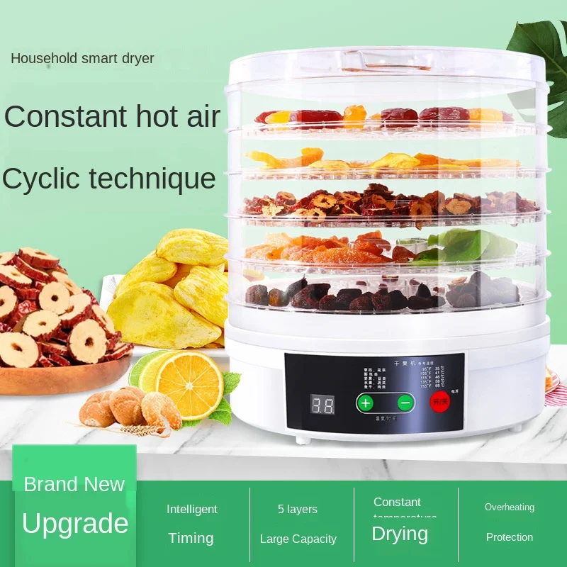

NEW Electric Food Dehydrator for Fruits and Vegetables 350W Temperature Adjustment 5 trays Snacks Air Dryer 110/220V