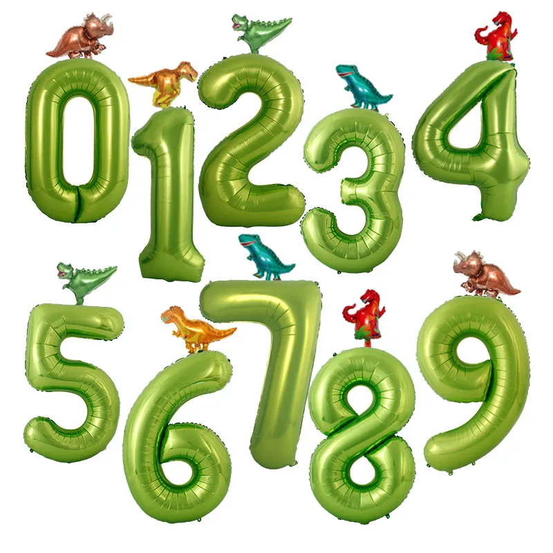 Фольгированный гелиевый воздушный шар в виде динозавра 40 дюймов 2 шт. зеленые