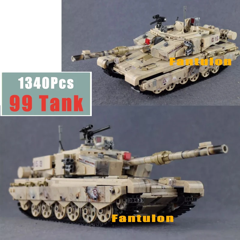 

1340Pcs Type 99 Main Battle Tank Military Series Collection Building Block WW2 Brick With 4 Figures Model Gift Toy For Kids