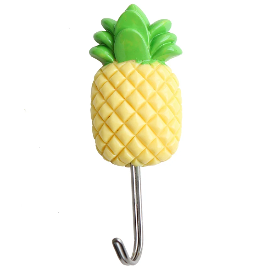Kawaii Fruit Strawberry Pineapple Sticky Hook Bedroom Hanging Rack Cartoon Plastic Wall Hooks Keys/Towel/Bag Sundries Holder | Дом и сад