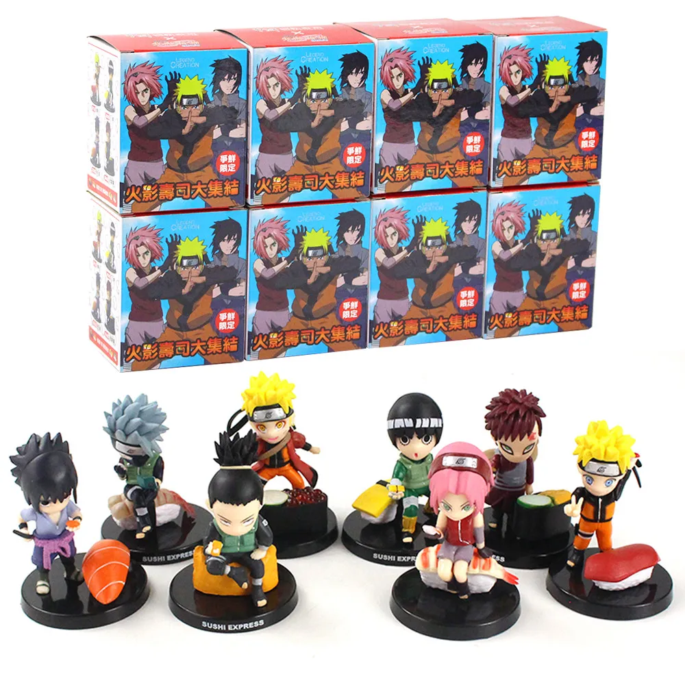 Экшн-фигурка из ПВХ Наруто 7-8 см 8 шт./лот Kakashi Sasuke Sakura Gaara Nara Shikamaru | Игрушки и хобби