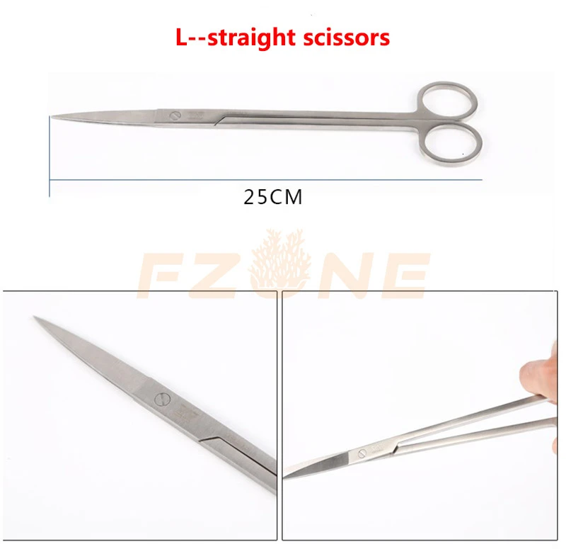 VIV водные ножницы из нержавеющей пружинной стали, качество ada - Цвет: L-Straight Scissors