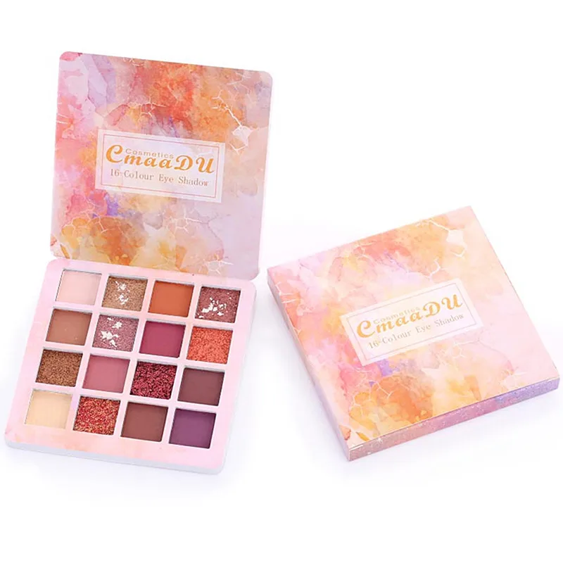 Матовые тени для век 16 цветов палитра теней водостойкая натуральный блеск макияж