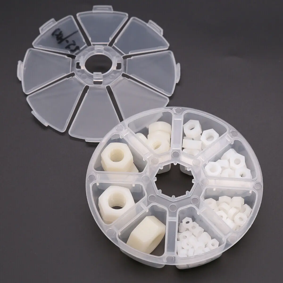 1 коробка белых пластиковых нейлоновых шестигранных гаек в комплекте