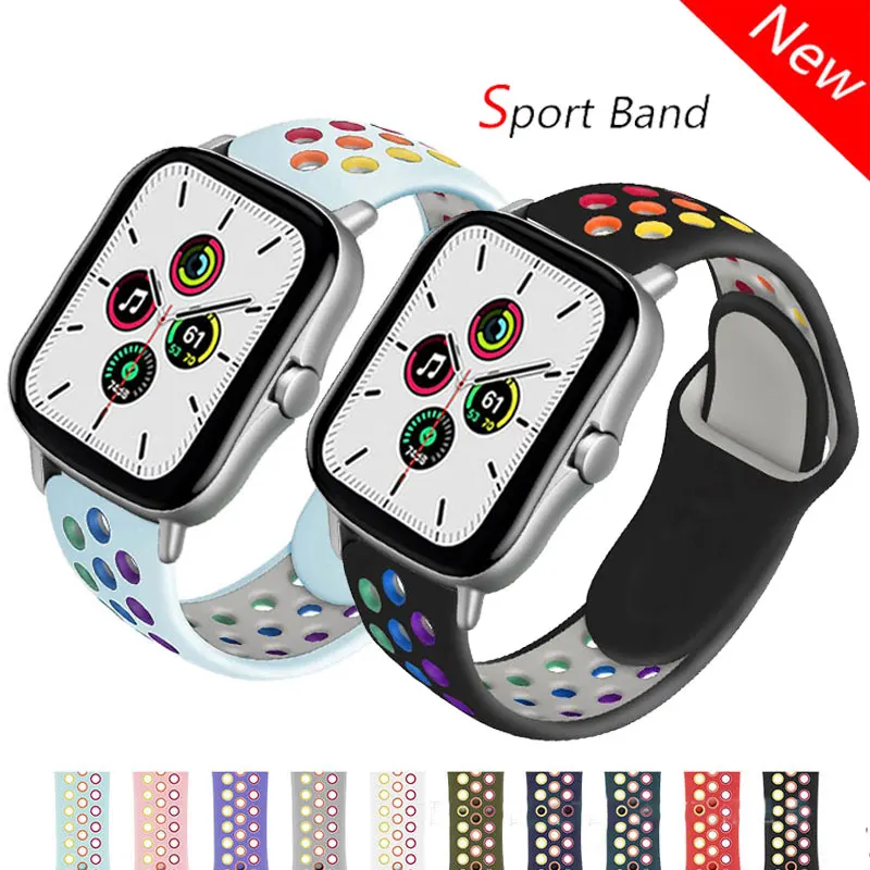 

20mm/22mm watch band For Amazfit GTS/2/2e/GTS2 Mini/GTR 42mm/47mm/GTR2/2e/stratos 2/3 Watch Bracelet Amazfit bip rainbow strap