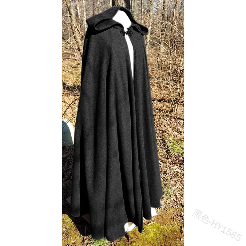 

Gothic Cloak Women Medieval Hooded Coat Vintage Gothic Cape Coat Long Trench Halloween Cosplay Costume Overcoat Women Clothing