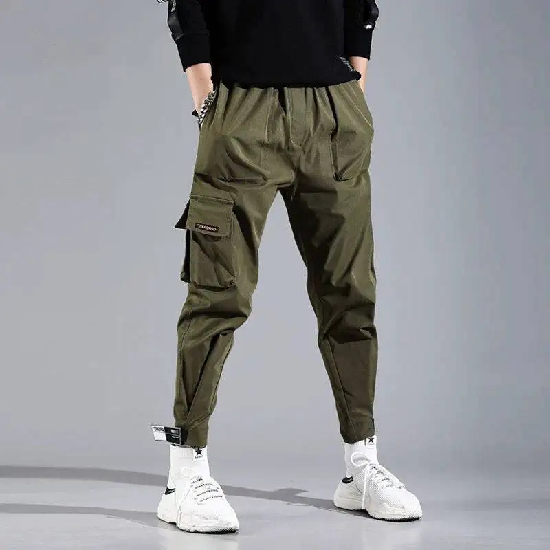 

Side Pockets Pencil Pants Streetwear Joggers Man Casaul long Cargo Pants Fashion Men Sportswear Harem Pants Hip Hop Men Pants