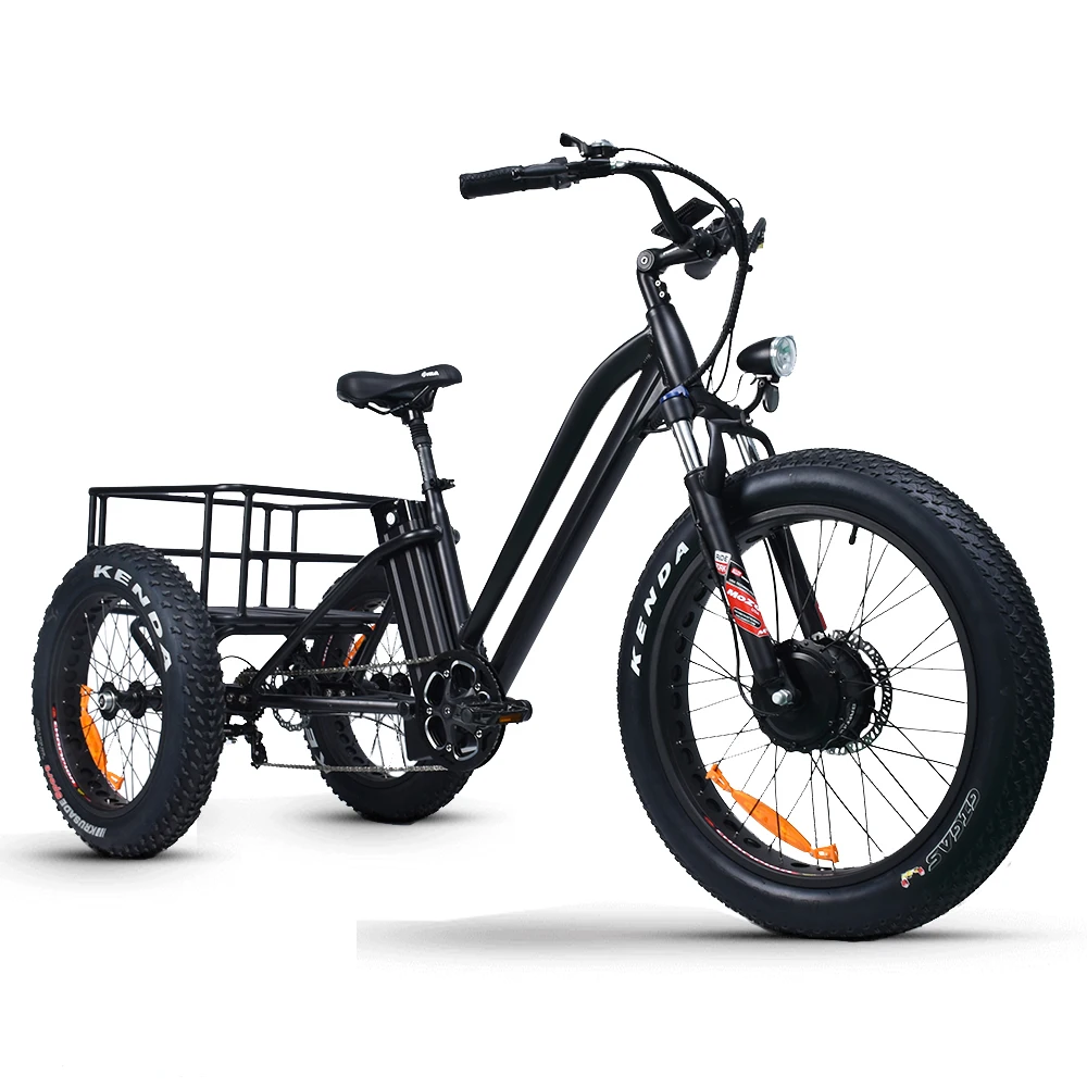 Электрический трехколесный снегоход 48 в 1000 Вт велосипед большой