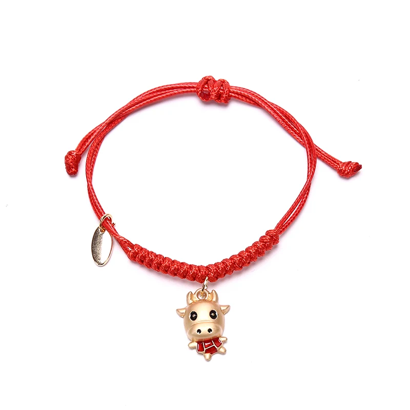 Браслет стразы из красной веревки ручной работы регулируемый браслет бычьей