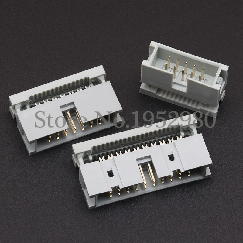 

50 Set IDC FC 2.54MM Pitch Connector ISP JTAG Ox Horn Plug Gray Color 10/14/20 Pin DC3 Pin Header + FC Socket
