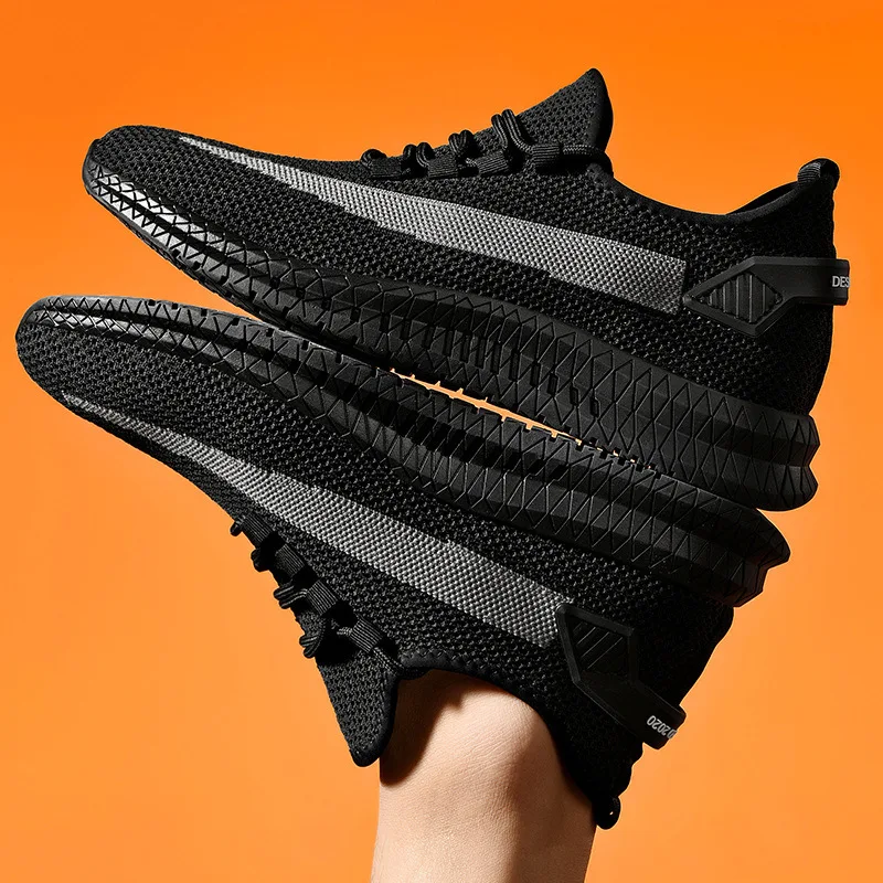 Мужские кроссовки 2019 летняя дышащая сетчатая обувь мужская однотонная