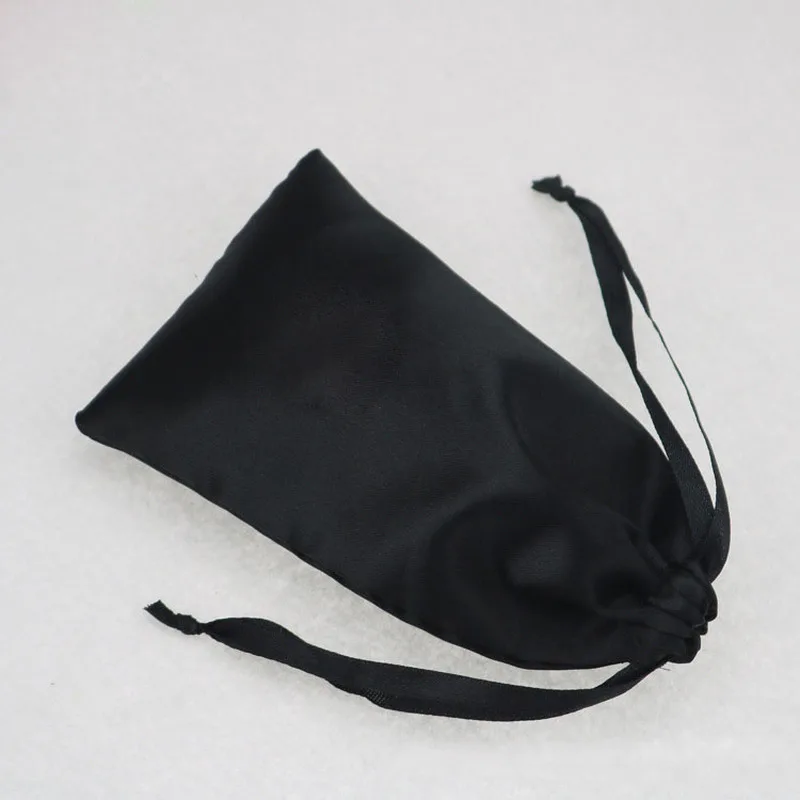 Шелковые подарочные пакетики на шнурке с принтом логотипа для упаковки волос
