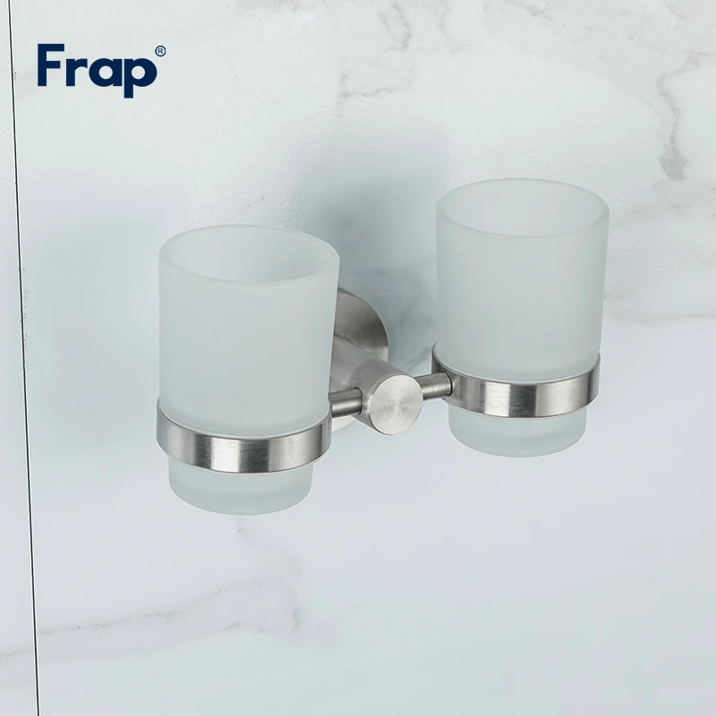 

Держатель для чашки Frap F3010, настенный держатель из нержавеющей стали для двойной зубной щетки, аксессуары для ванны