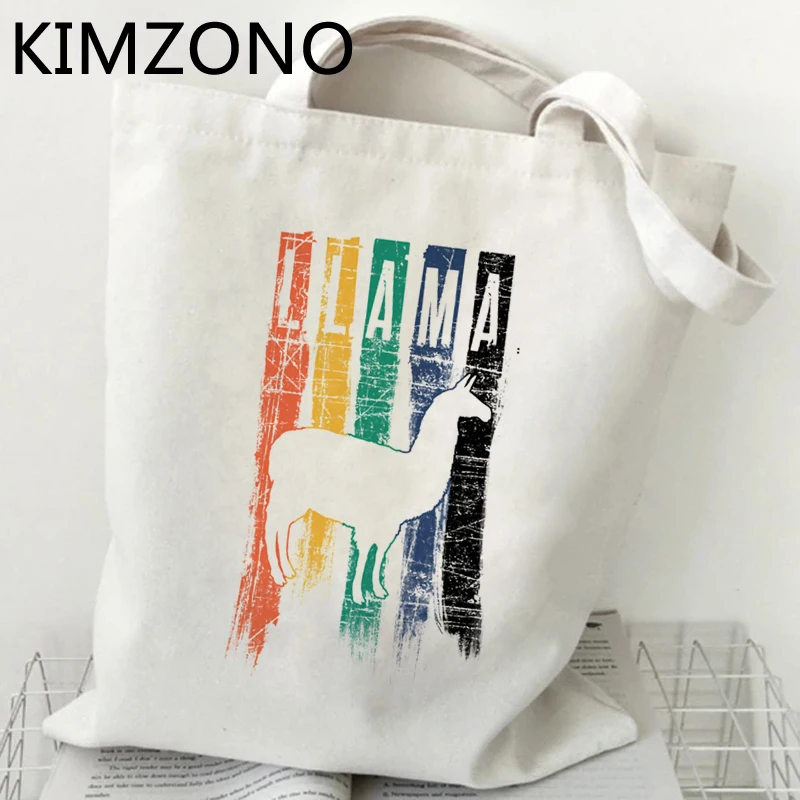 Альпака ламы сумка для покупок многоразовая утилизация продуктовый мешок холст