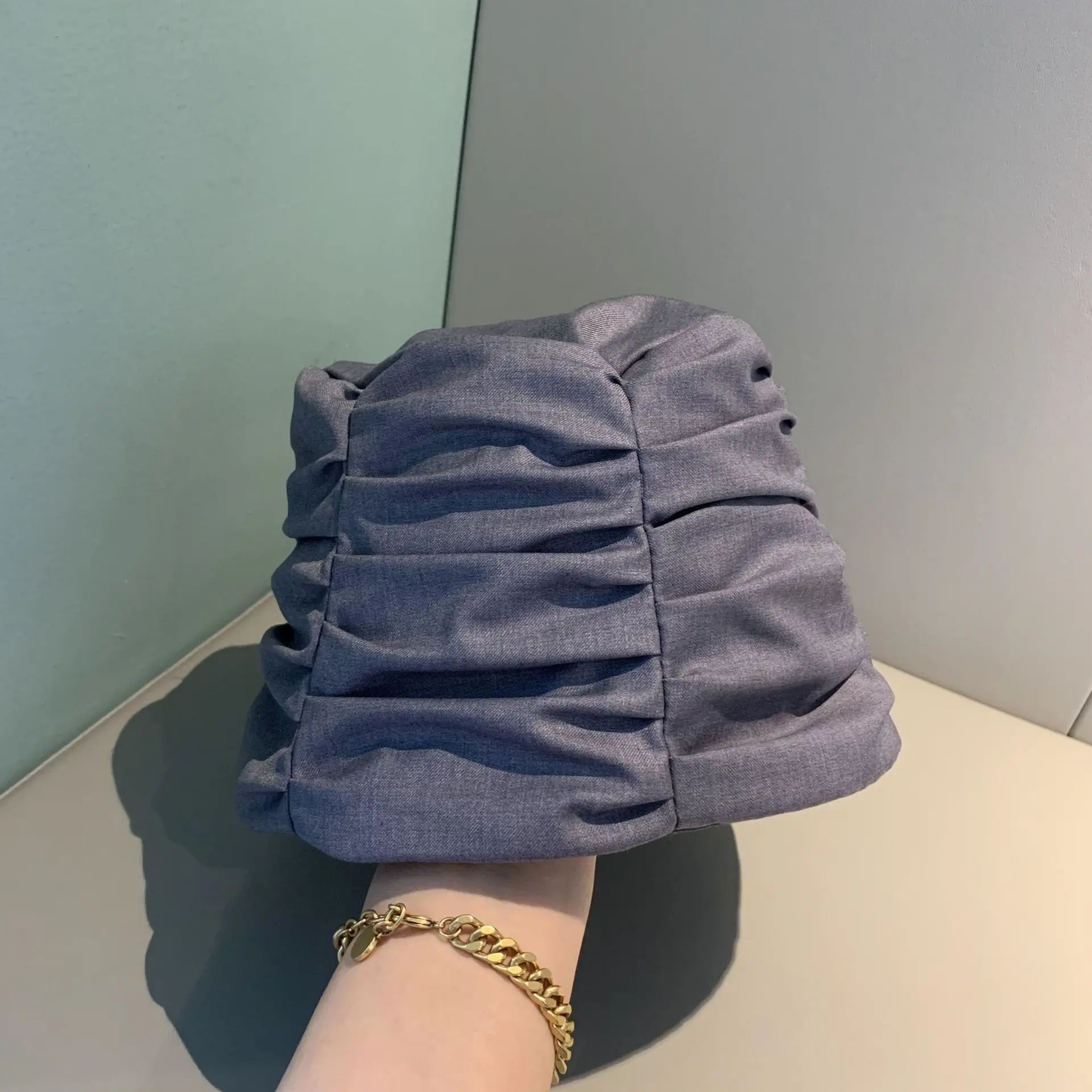 

202103-XX new spring Korean style lady grace fold leisure lady bucket cap women fishermen hat