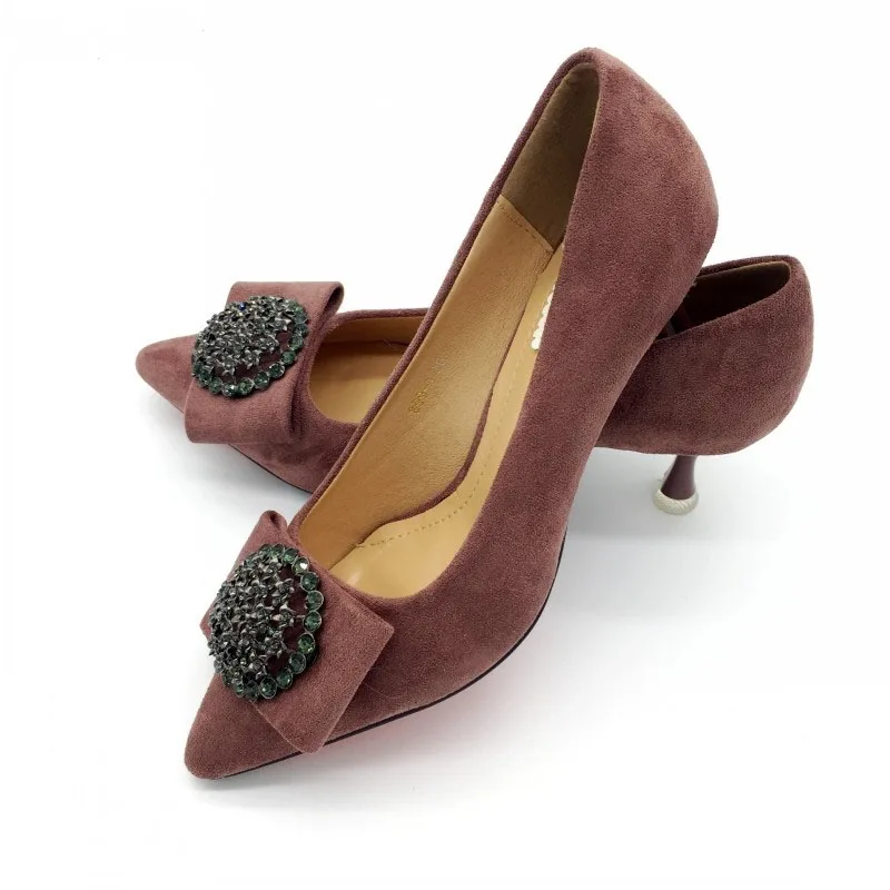 Туфли лодочки женские на высоком каблуке 6 см без застежки со стразами|Женские