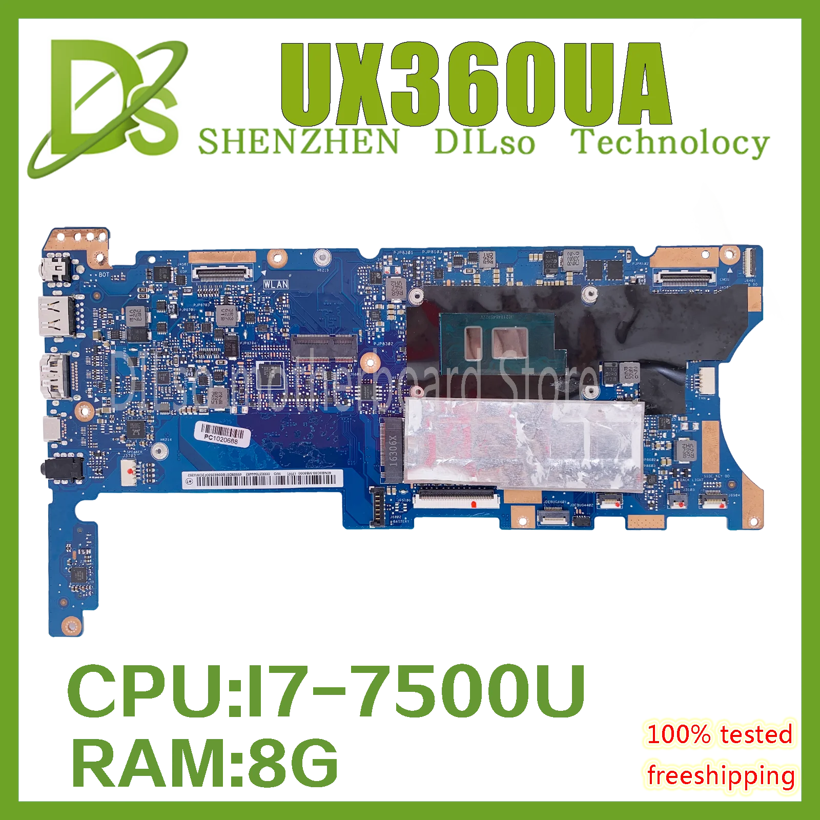 

KEFU UX360UA материнская плата для ASUS Zenbook Flip UX360UA UX360U UX360UAK материнская плата для ноутбука с I7-7500 CPU 8G-RAM 100% ТЕСТ ОК