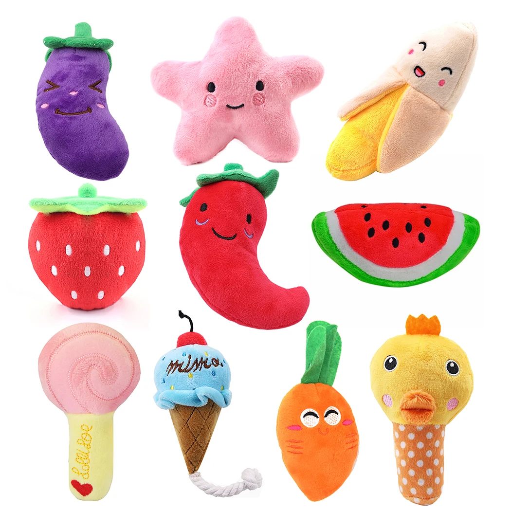 

Pet Toy Set Cartoon Cute Bite Resistant Plush Squeaky Toy Pet Chew Toy for Dogs