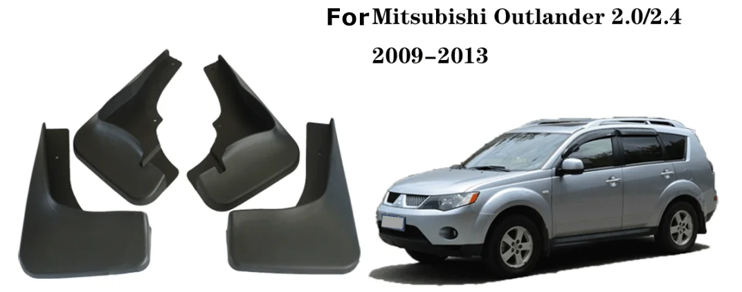 

4pcs Front Rear Mudflaps Mudguards For Mitsubishi Outlander 2.0L 2.4L 2009 - 2013 Mud flaps Mud Fenders Mudguards Splash Guards