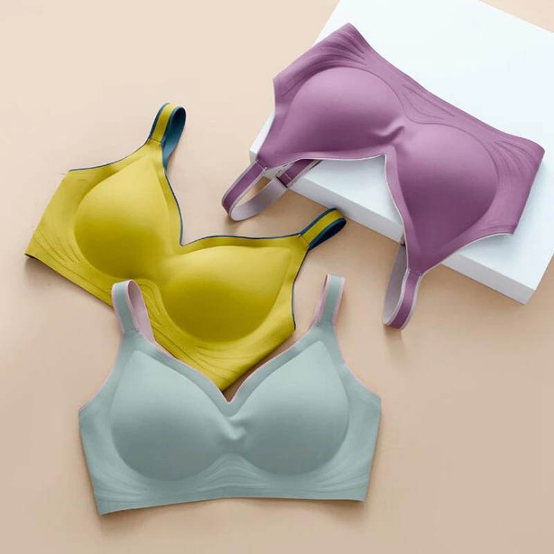 Push Up Bra Seamless Underwear Women Top Sexy Bras Without Frame Thin Unwired Bralette Brassiere Soft Comfort Lingerie Plus Size