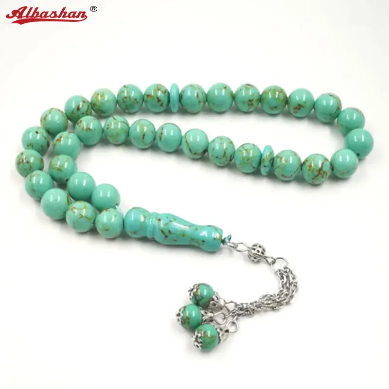 Tasbih gemstone Afghanistan Turquois muslim misbaha prayer beads 33 beads bracelet islamic accessories arabic fashion jewelry