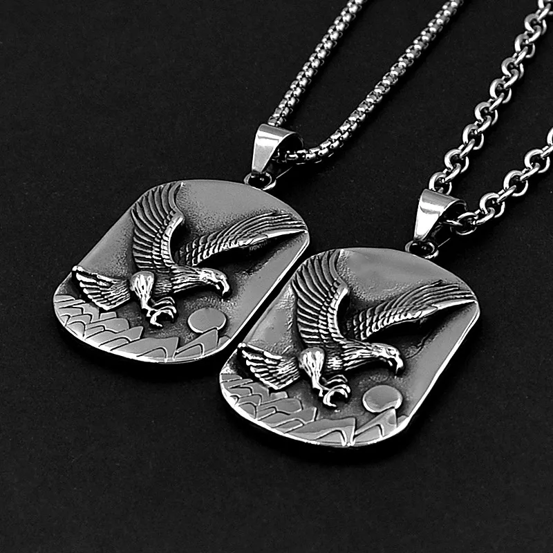 Ожерелье ювелирные изделия подвеска в виде орла панк мужская мода стиле хип хоп