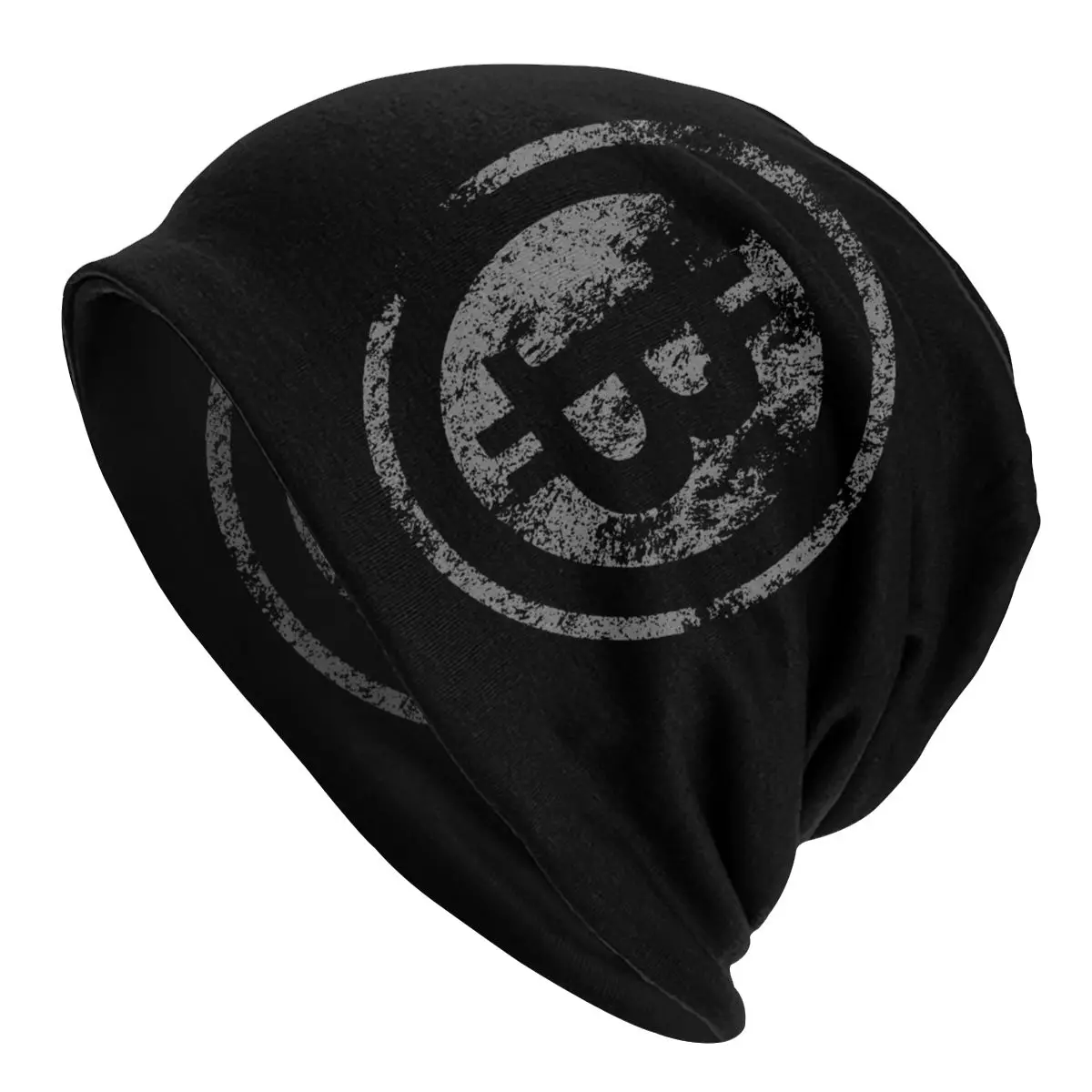

Vintage Bitcoin Logo Bonnet Hats Goth Autumn Winter Street Skullies Beanies Hat for Men Women Knit Hat Warm Dual-use Unisex Caps