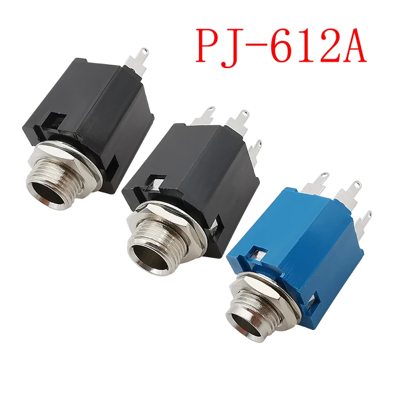 

2 шт. PJ-612A 6,35 мм аудиоразъемы 3-контактный / 5-контактный разъем для наушников и микрофона с гайкой