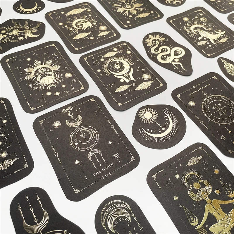 

OENY 40pcs Constellation girl Decorative gold Stickers Scrapbooking Label Diary Stationery Album Retro stars Journal Planner
